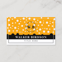 Elegante witte zwarte oranje monogram initiaal