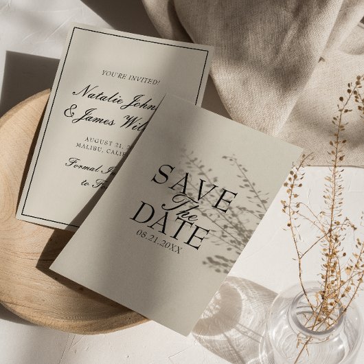 Elegante witte zwarte oude geld fancy retro bruilo save the date