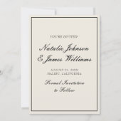 Elegante witte zwarte oude geld fancy retro bruilo save the date (Achterkant)