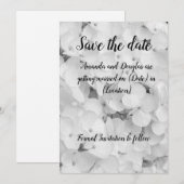 Elegante witte & zwarte 'Save the Date'-kaart Kaart (Voorkant / Achterkant)