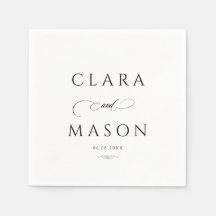Elegante witte zwarte script bruiloft 
