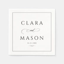 Elegante witte zwarte script bruiloft 