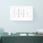 Elegante witte zwarte script bruiloft welkom spandoek (Beurs)