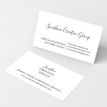 Elegante witte zwarte script professioneel