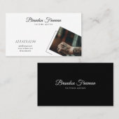 Elegante Witte & Zwarte Tattoo Hand Tattooist Visitekaartje (Voorkant / Achterkant)