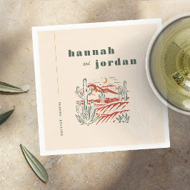 Elegante woestijn cactus bruiloft servetten