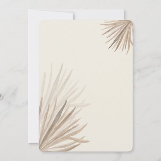 Elegante woestijnpalmen bruiloft uitnodiging (Achterkant)