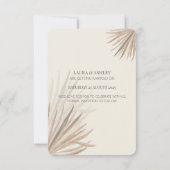 Elegante woestijnpalmen slaan de datumkaarten op (Achterkant)