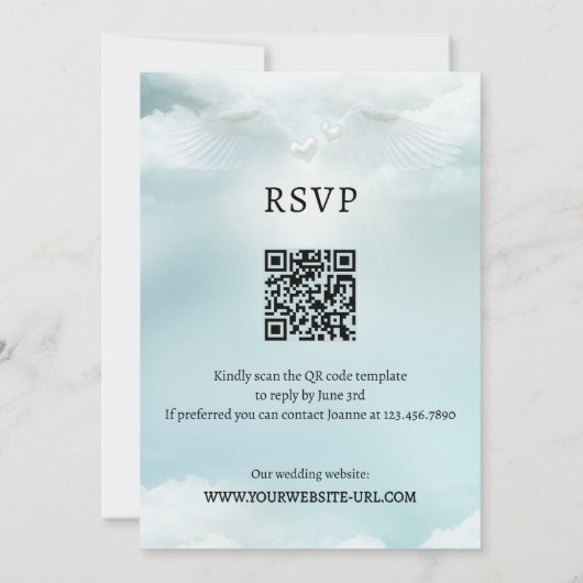 Elegante wolk negen engelenvleugels allemaal in éé kaart (Achterkant)