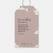Elegante wolken-thema rustische babyshower dankjew cadeaulabel (Voorkant)