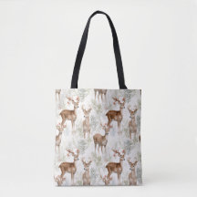 Elegante Woodland Deer Canvas tas – Natuur-geïnspi