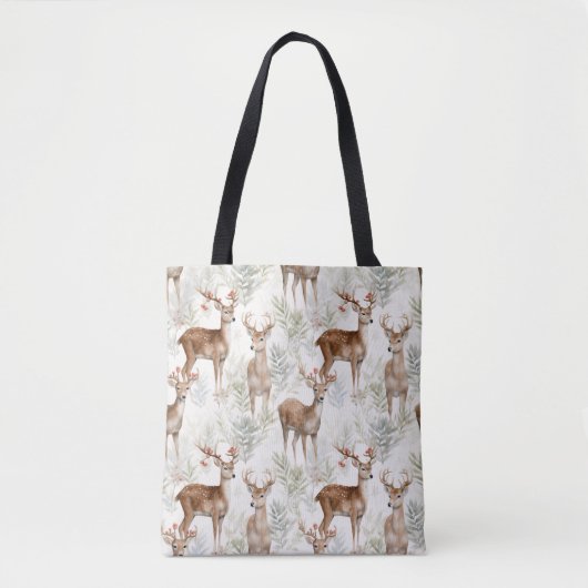 Elegante Woodland Deer Canvas tas – Natuur-geïnspi (Voorkant)
