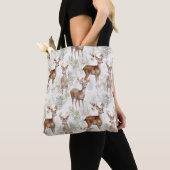 Elegante Woodland Deer Canvas tas – Natuur-geïnspi (Dichtbij)