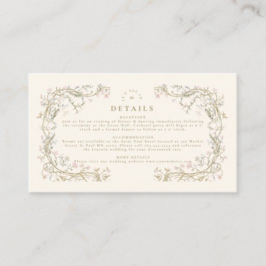 Elegante Woodland Fern bruiloft Informatiekaartje (Voorkant)