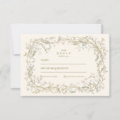 Elegante Woodland Fern bruiloft RSVP Kaartje (Voorkant)