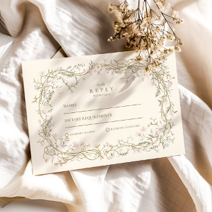 Elegante Woodland Fern bruiloft RSVP Kaartje