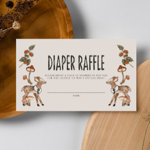 Elegante Woodland Forest Luier Raffle Informatiekaartje