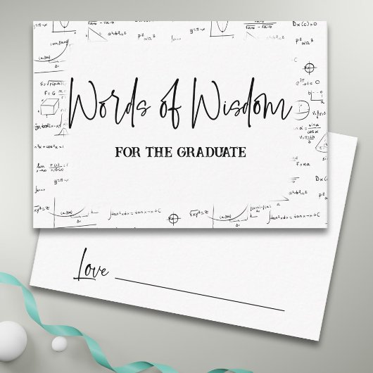 Elegante woorden van wijsheid Wiskunde Afstuderen  Informatiekaartje