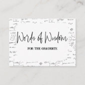 Elegante woorden van wijsheid Wiskunde Afstuderen  Informatiekaartje (Voorkant)