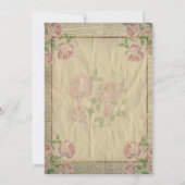 Elegante woordenboekdruk en Rozen repetitie Kaart (Achterkant)