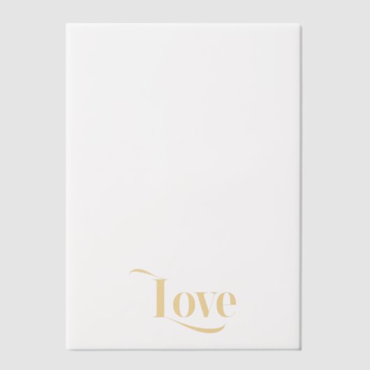 Elegante Word Love bewerkbare kleur Vellum Uitnodigingen (Voorkant)
