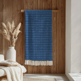 Elegante Worpdeken Navy en Witte Golven Fleece Deken