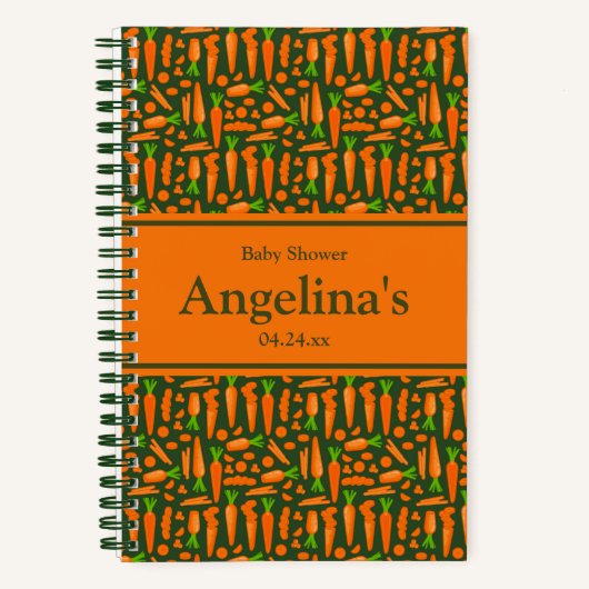 Elegante Wortel Baby shower Geschenklijst Notitieboek (Voorkant)