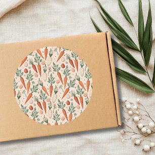 Elegante wortelen met bloesems en kleine eitjes ronde sticker