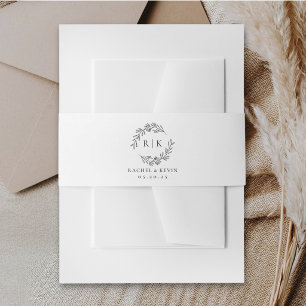 Elegante Wreath Bruilofts Monogram Uitnodigingen Wikkel