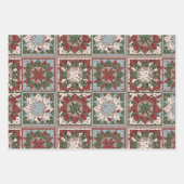 Elegante Xmas Bos Dieren Patchwork Inpakpapier Vel (Voorkant)