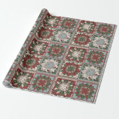 Elegante Xmas Patchwork Quilt met bosdieren Cadeaupapier (Uitgerold)