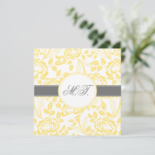Elegante Yellow Rose Design verjaardagsuitnodiging Kaart (Staand voorkant)