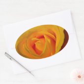 Elegante Yellow Rose foto Ovale Sticker (Envelop)