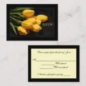 Elegante Yellow Tulip RSVP Wedding Kaart (Voorkant / Achterkant)
