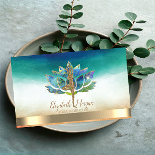 Elegante Yoga Glitter Meisje, Blauwe Lotus Visitekaartje