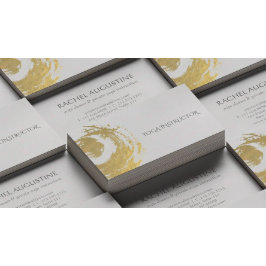 Elegante YOGA Goud Folie Penseelstreken ZEN Symboo Visitekaartje