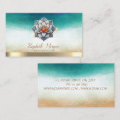 Elegante Yoga Instructeur Blue Lotus Waterverf Visitekaartje (Voorkant / Achterkant)