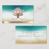 Elegante Yoga Instructeur Bruine Lotus Visitekaartje (Voorkant / Achterkant)