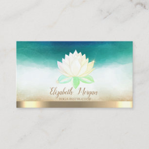 Elegante Yoga Instructeur Lotus Waterverf Visitekaartje