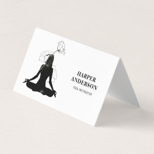 Elegante yoga instructeur   minimale bloei visitekaartje