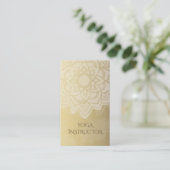 Elegante YOGA-instructeur Wit Gouden Bloem Mandala Visitekaartje (Staand voorkant)