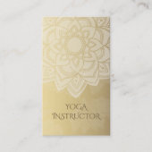 Elegante YOGA-instructeur Wit Gouden Bloem Mandala Visitekaartje (Voorkant)