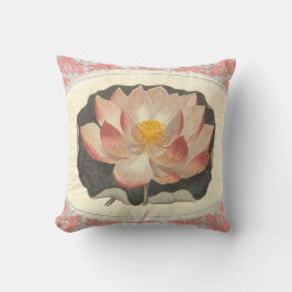 Elegante  Yoga Lotus Blossom Peach Damask Kussen