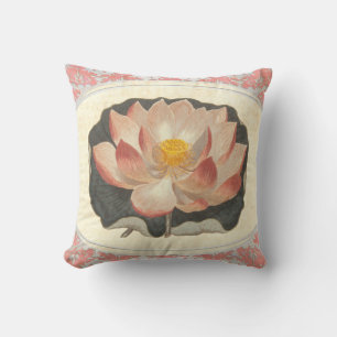 Elegante  Yoga Lotus Blossom Peach Damask Kussen