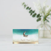 Elegante yogadocent Moon Feather Visitekaartje (Staand voorkant)
