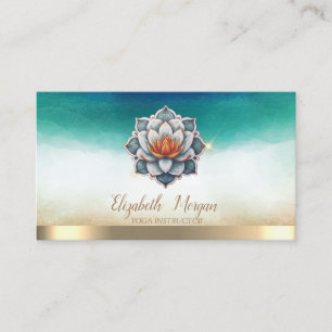 Elegante yogadocent waterverf blauwe lotus visitekaartje