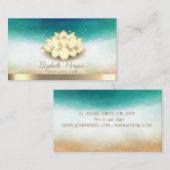Elegante yogaleraar Gold Lotus Waterverf Visitekaartje (Voorkant / Achterkant)