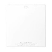 Elegante yogaleraar grijze lotusbloem  notitieblok (Voorkant)