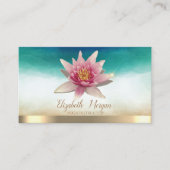Elegante yogaleraar Waterverf Lotus Visitekaartje (Voorkant)