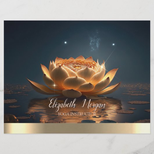 Elegante yogalesgever Lotus Dark Flyer (Voorkant)